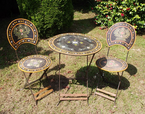 old painted garden table
